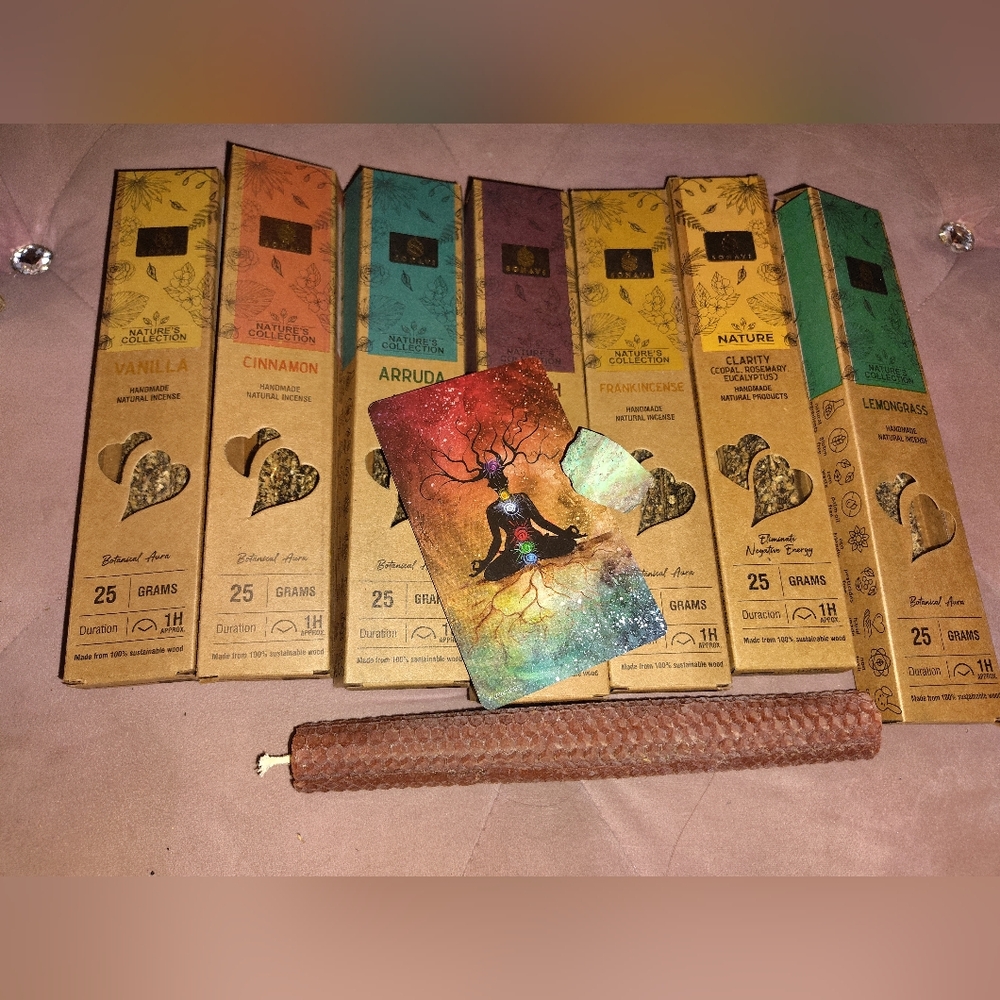 Spiritual Cleansing Ritual Set – 7 Natural Incense, Crystal, Oracle And Candle